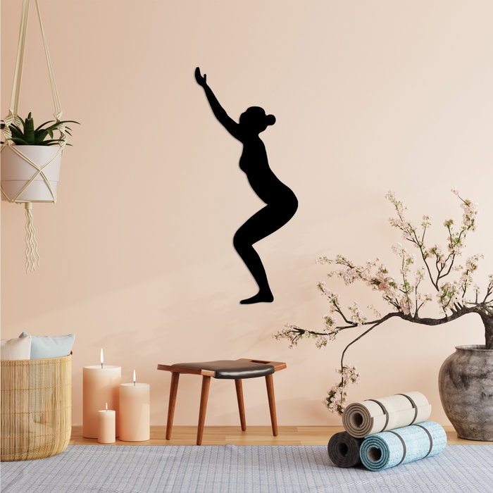 Wallity Yoga 20 Escultura de Pared de Metal Negra